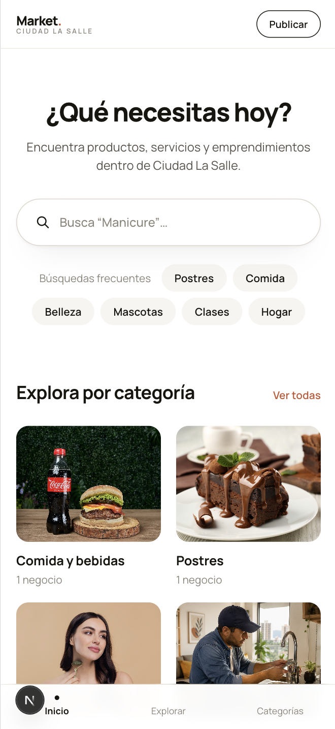 Market en el teléfono